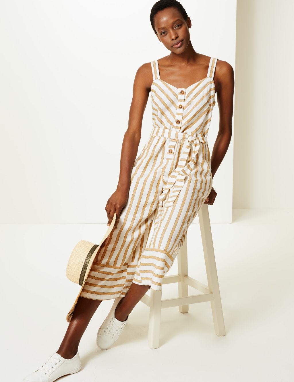 M&s linen jumpsuit clearance