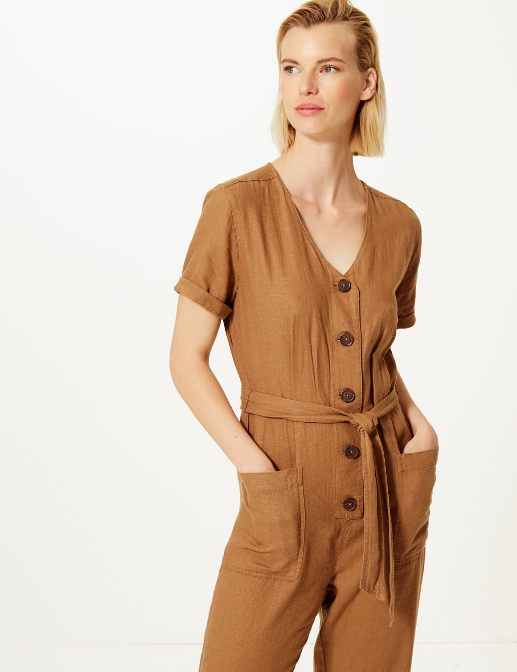 M&s linen jumpsuit shop