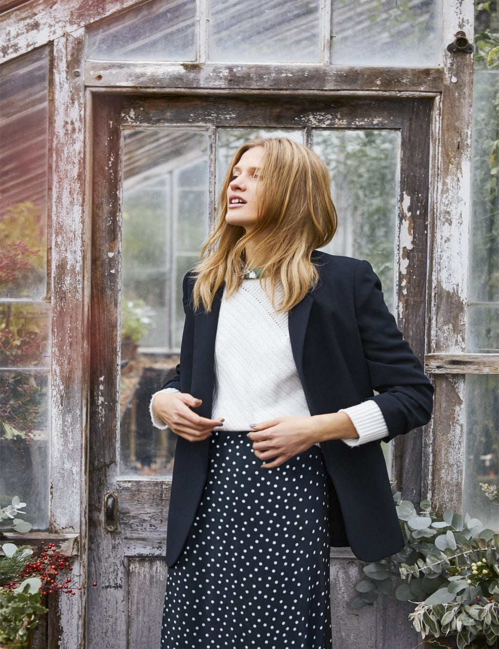 Polka Dot A Line Midi Skirt M S Collection M S