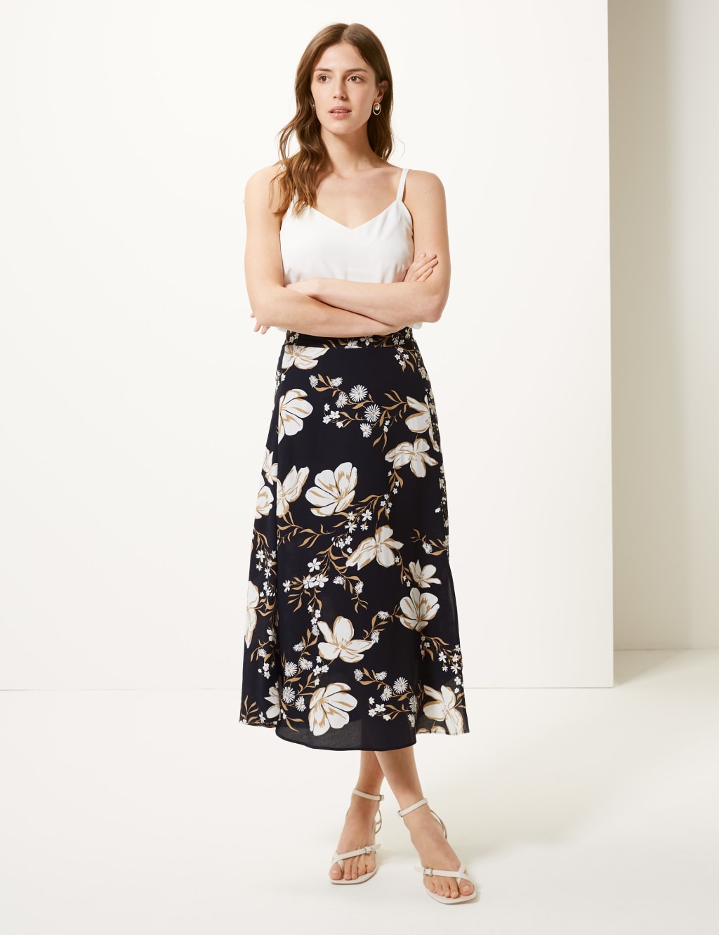 Floral Print Asymmetric Skirt 1 of 4