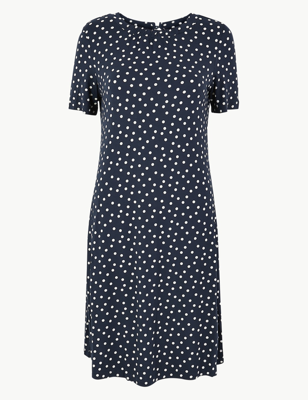 Polka Dot Jersey Swing Dress 2 of 4