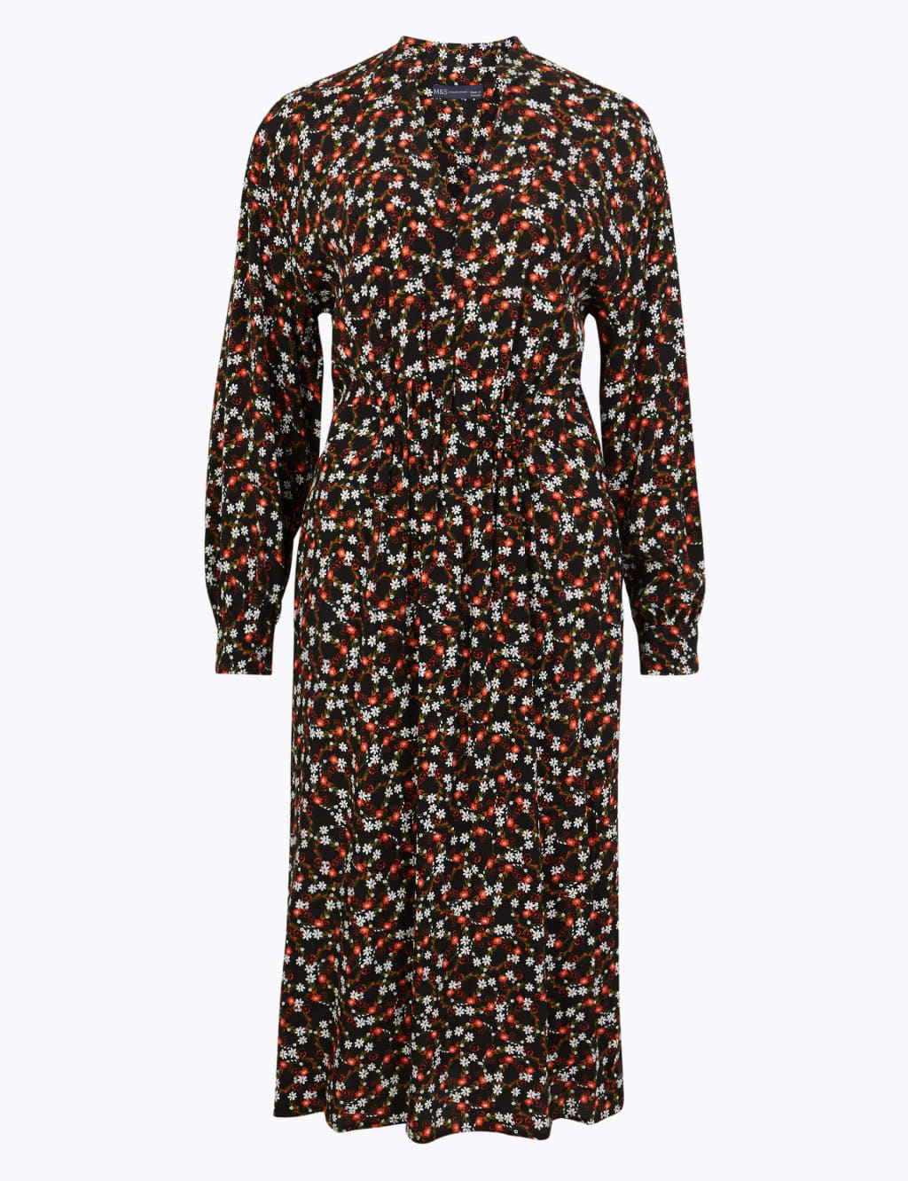 Floral Print Waisted Midi Dress 2 of 4