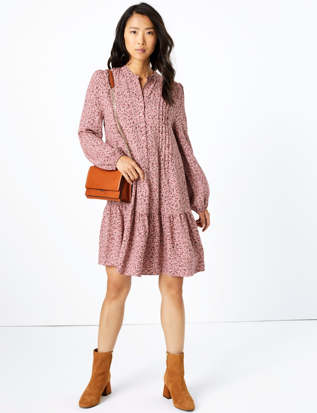Ditsy Floral Print Relaxed Mini Dress 4 of 5
