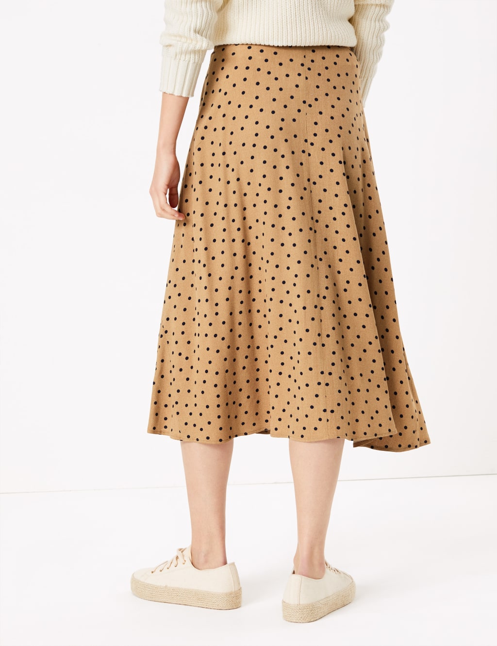 Polka Dot Circle Midi Fit Flare Skirt M S Collection M S