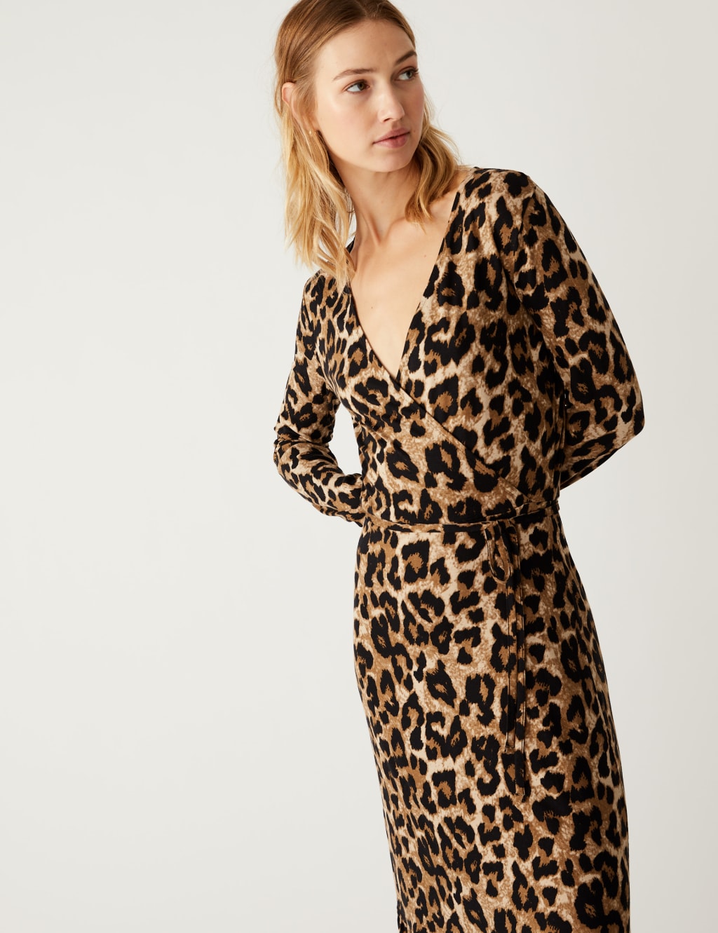 Wrap tea dress midi discount