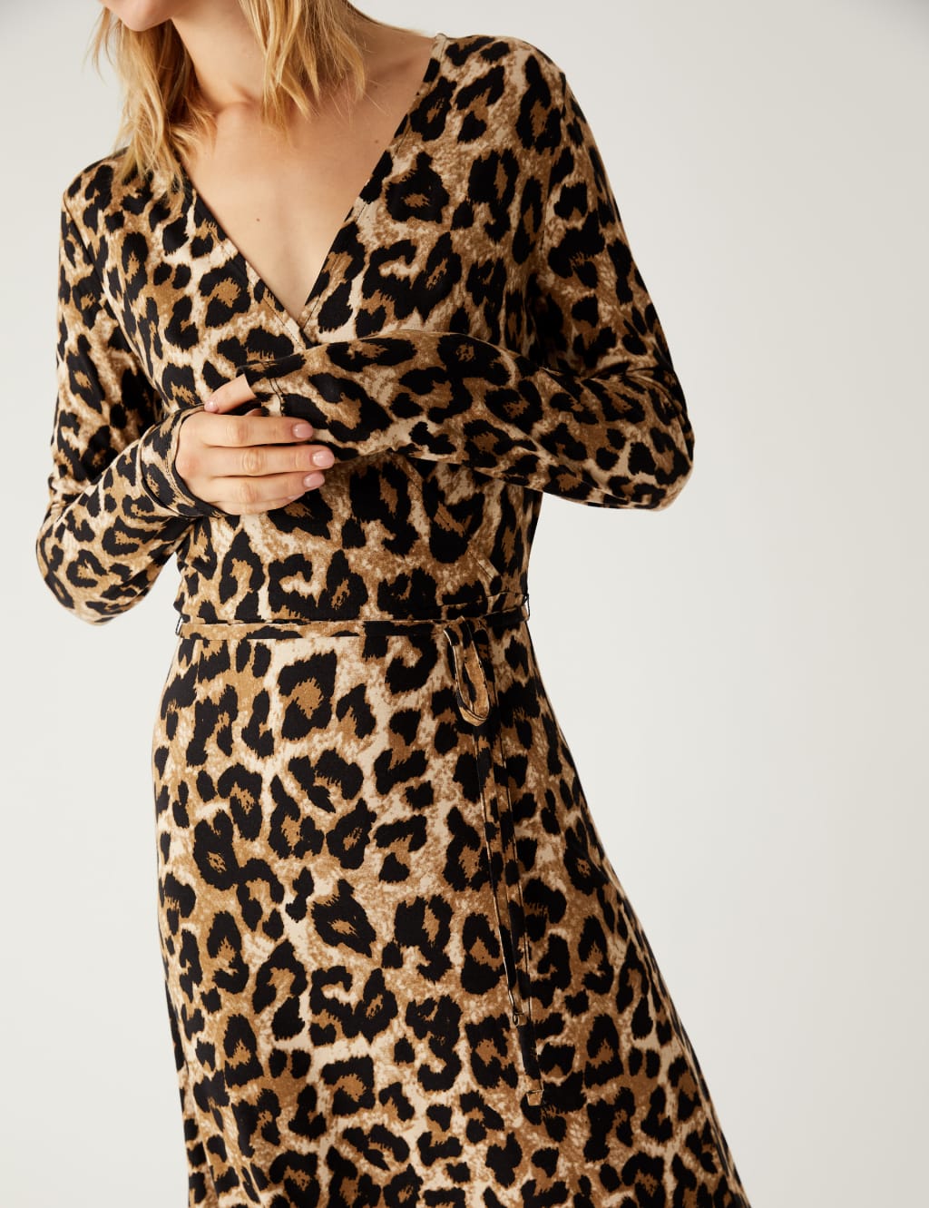 Jersey Printed Wrap Midi Tea Dress 4 of 5