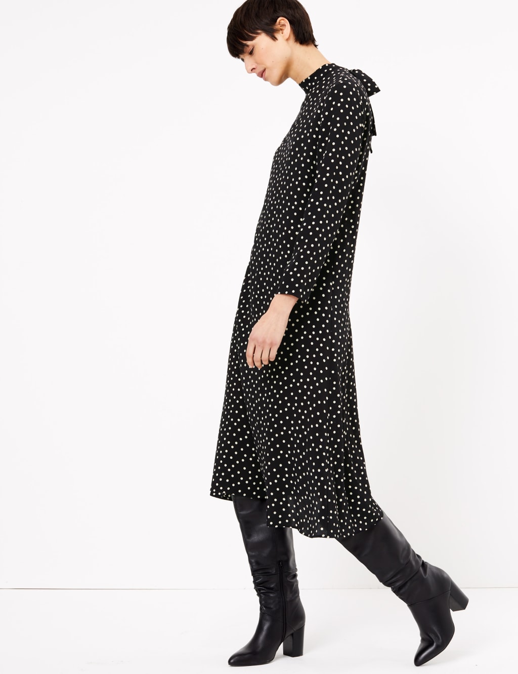 Polka Dot Relaxed Midi Dress 1 of 6