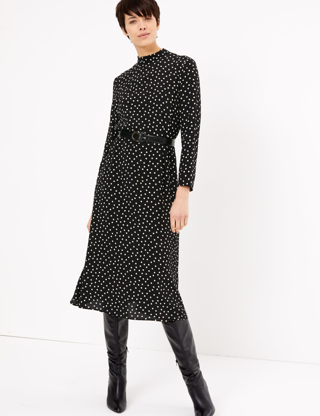 Polka Dot Relaxed Midi Dress 4 of 6
