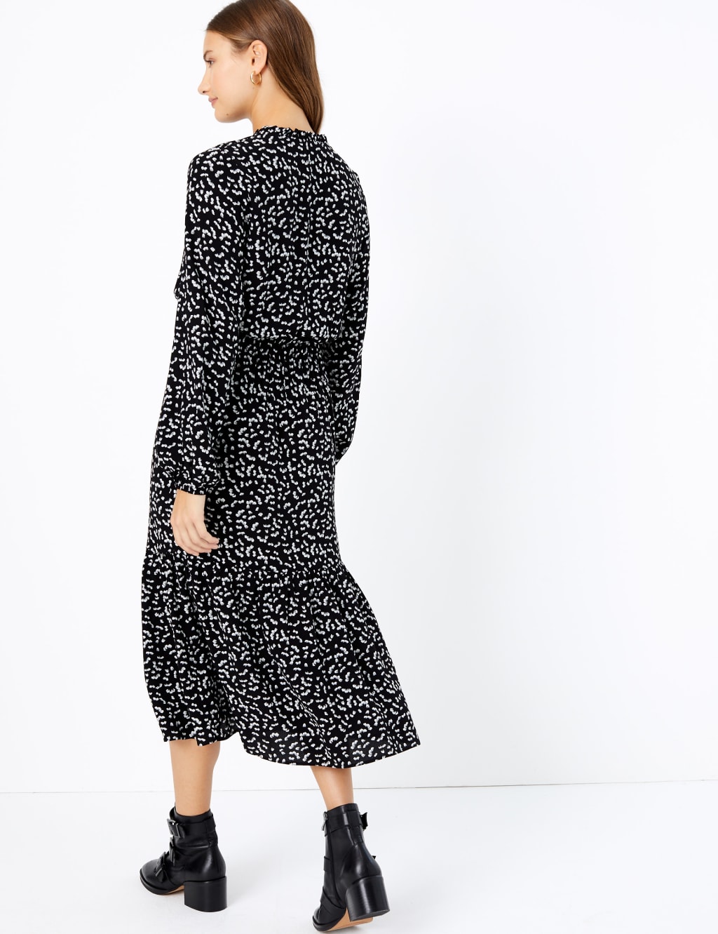Frill Collar Waisted Midi Dress 4 of 4