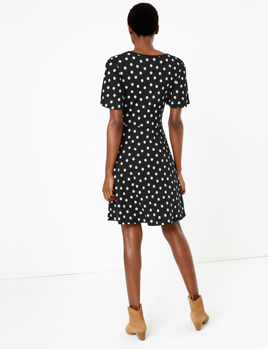 Polka Dot Fit & Flare Mini Dress 4 of 4