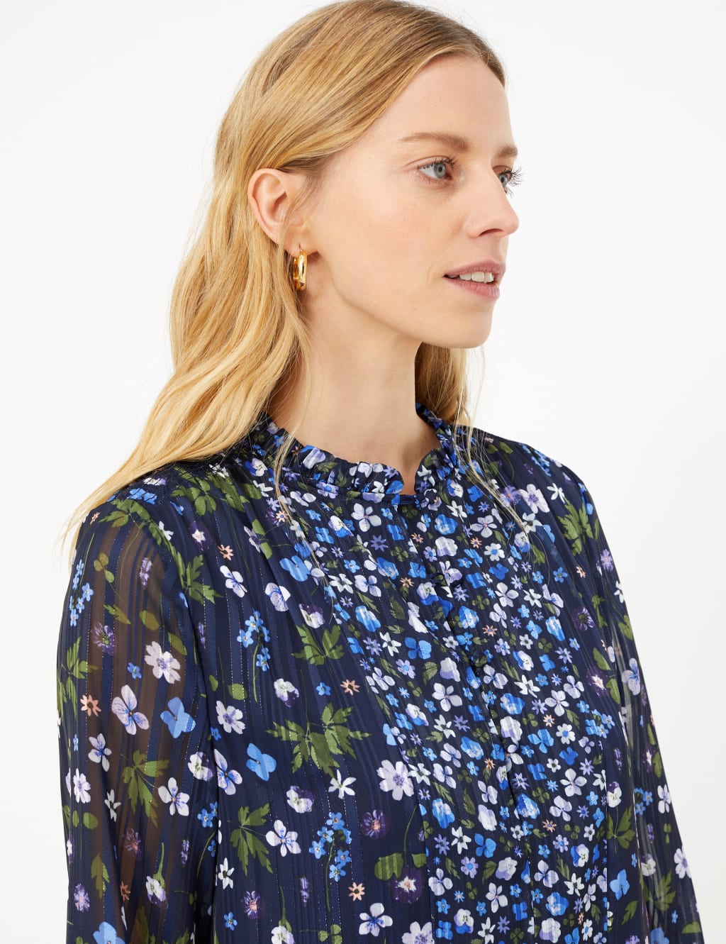 Chiffon Floral Mini Swing Dress 5 of 6