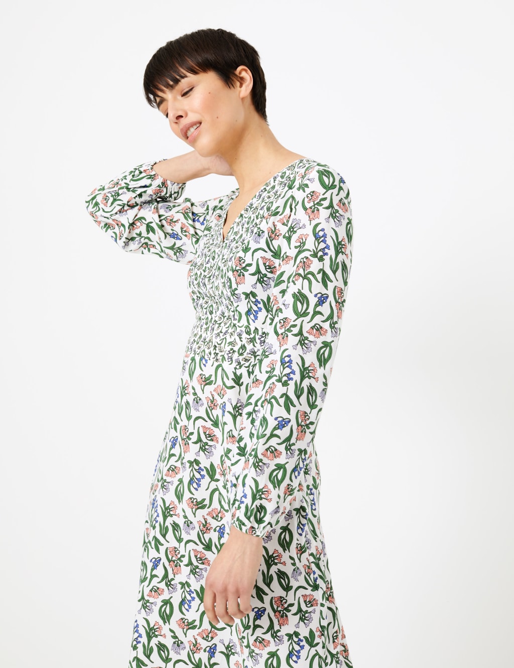 Floral Print Fit Flare Midi Dress M S Collection M S