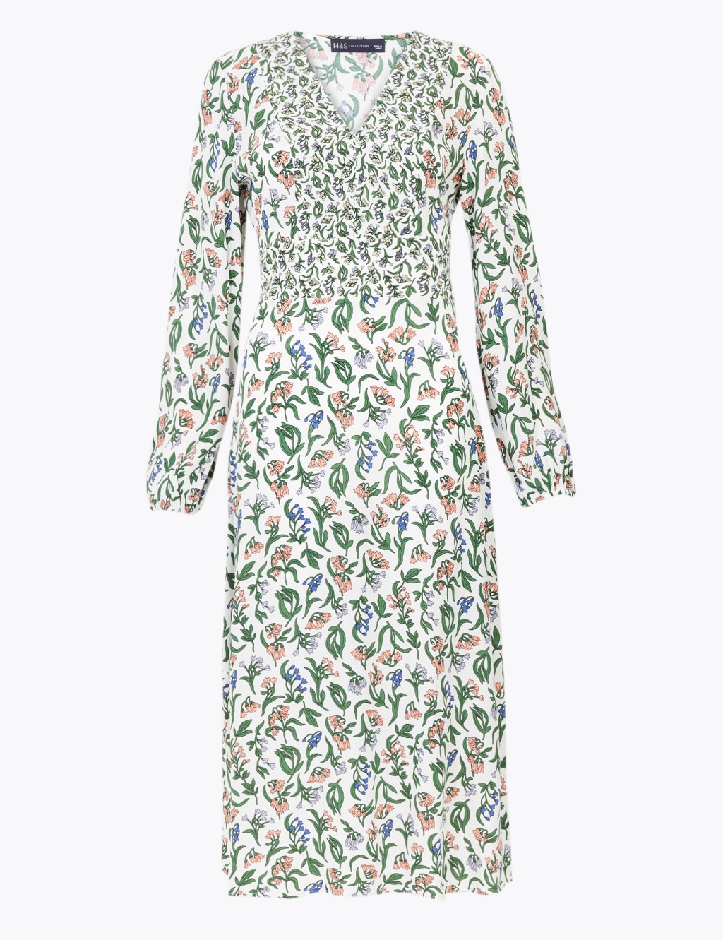 Floral Print Fit Flare Midi Dress M S Collection M S