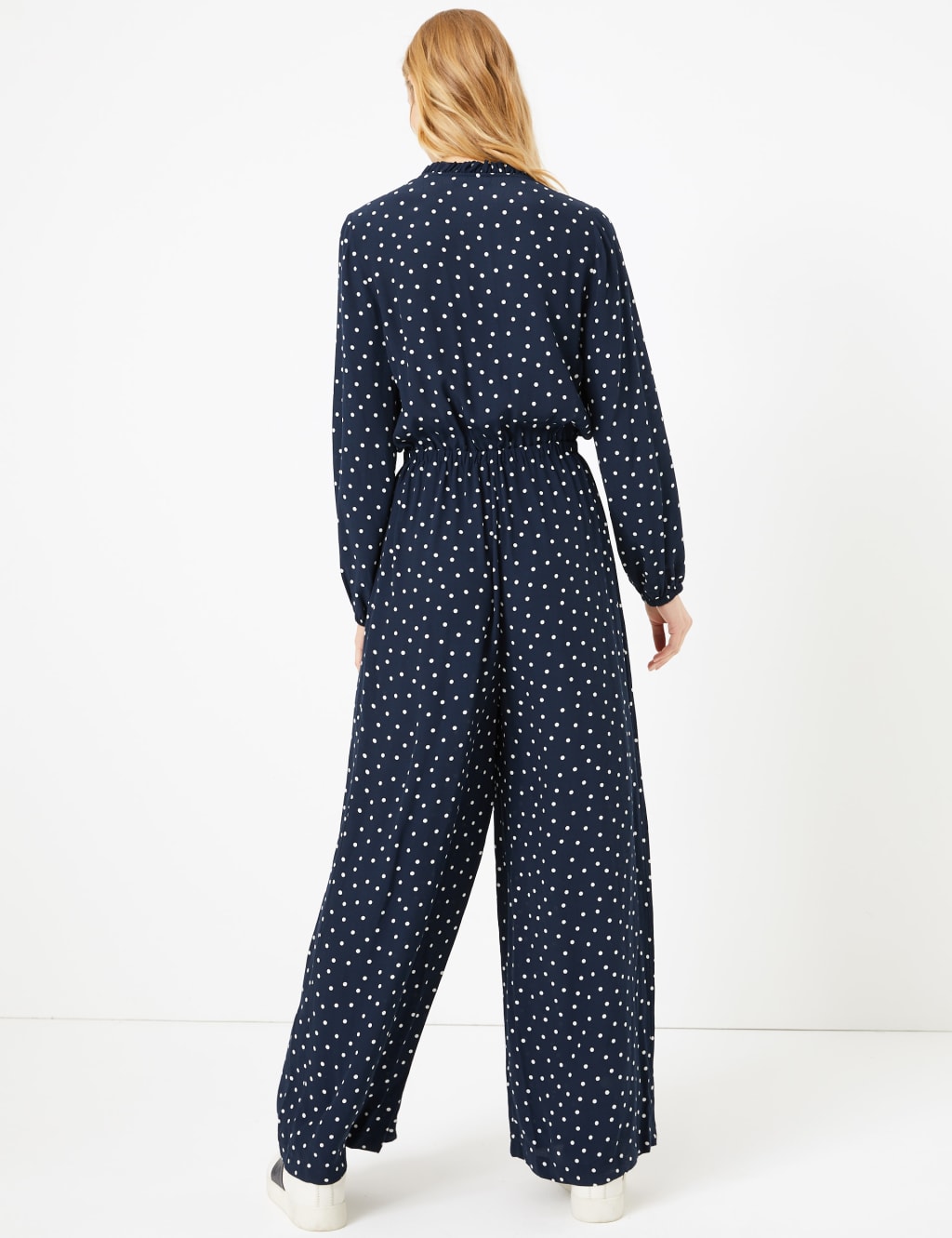 Polka dot frill jumpsuit discount