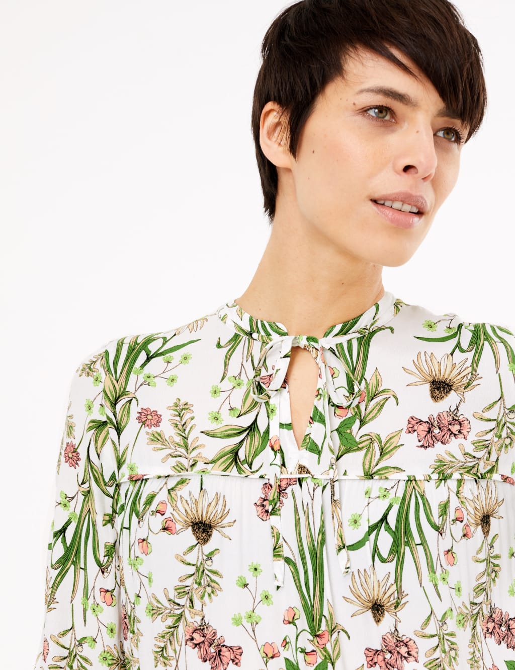Floral High Neck Midaxi Relaxed Dress 4 of 5