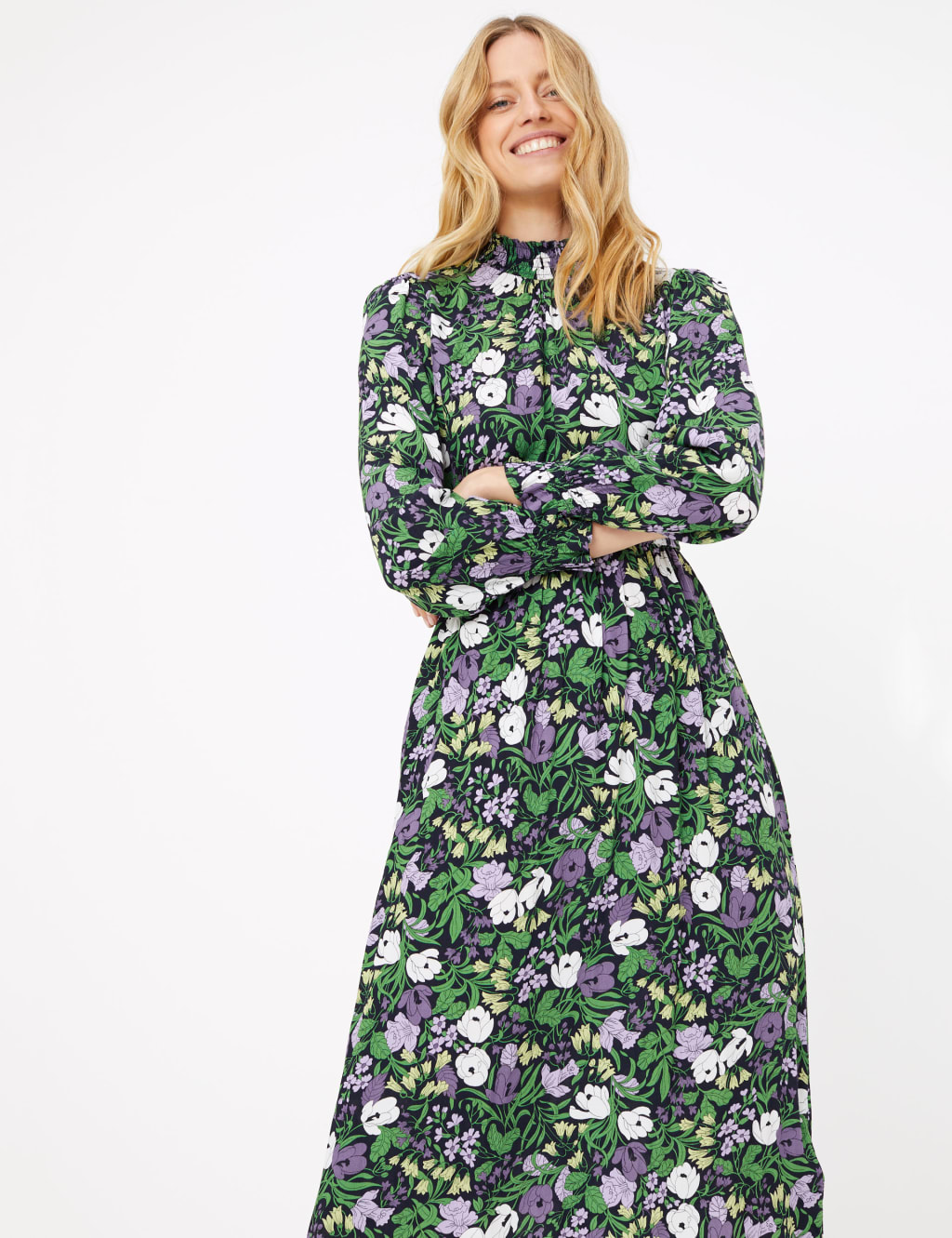 Floral Waisted Midi Dress M S Collection M S