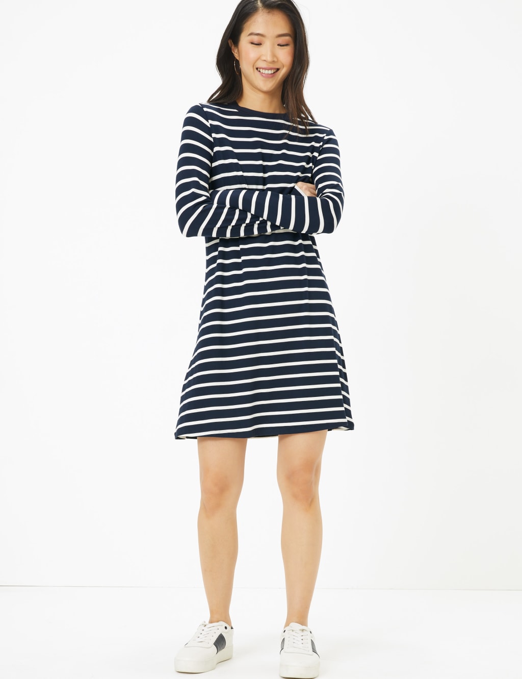 Jersey Striped Swing Dress M S Collection M S