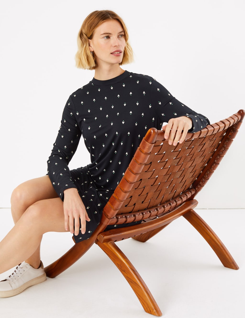 Heart Print Jersey Swing Dress 1 of 6