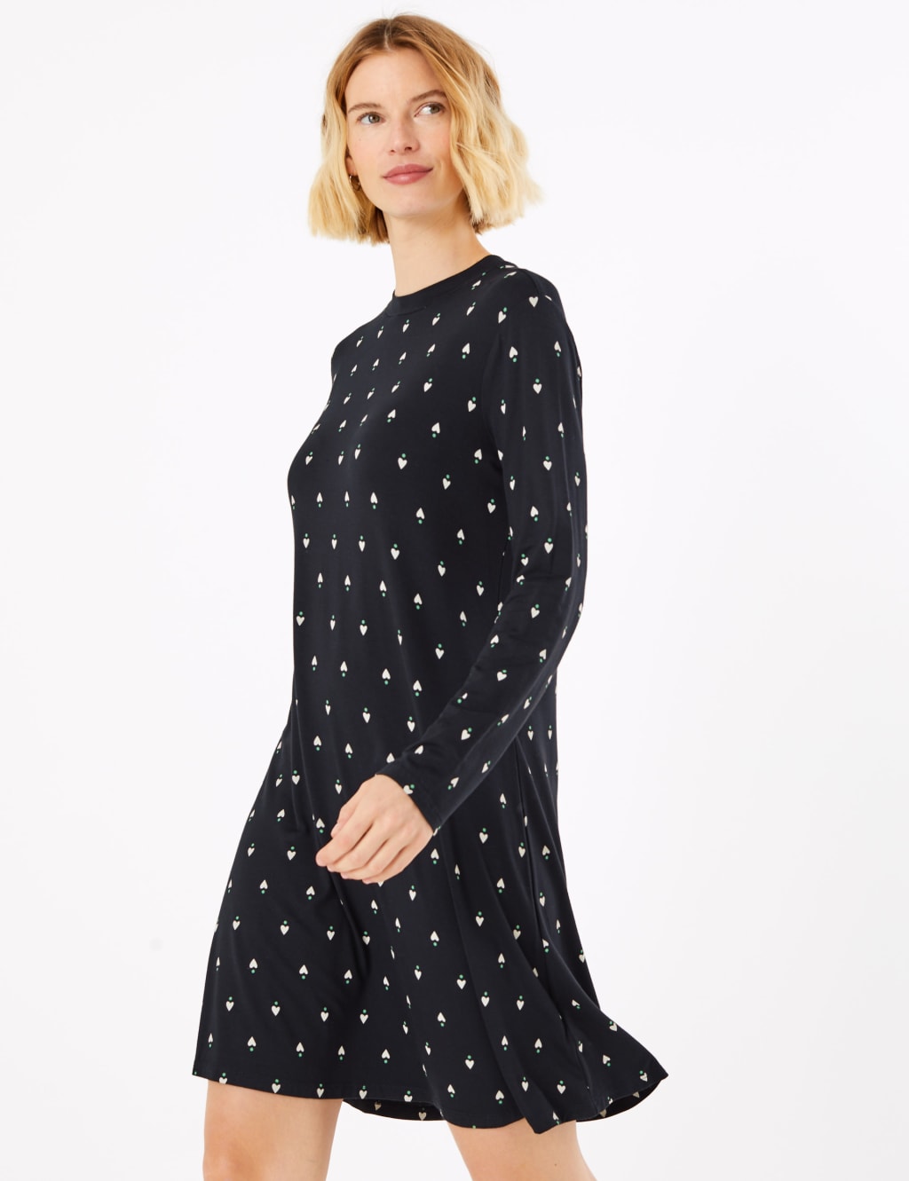 Heart Print Jersey Swing Dress 3 of 6