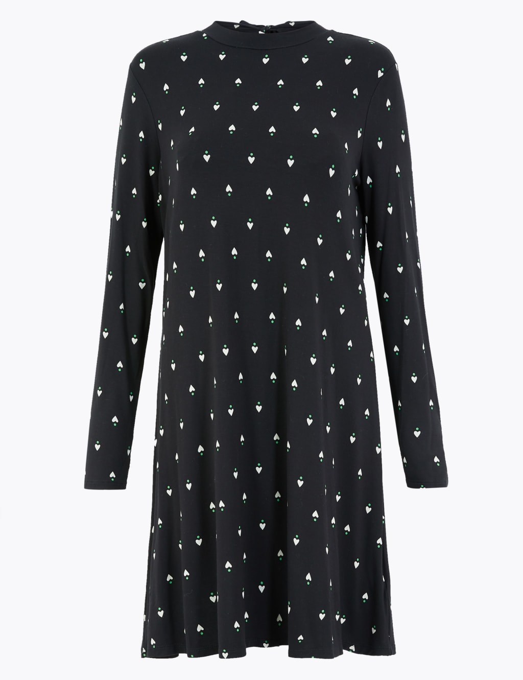 Heart Print Jersey Swing Dress 2 of 6