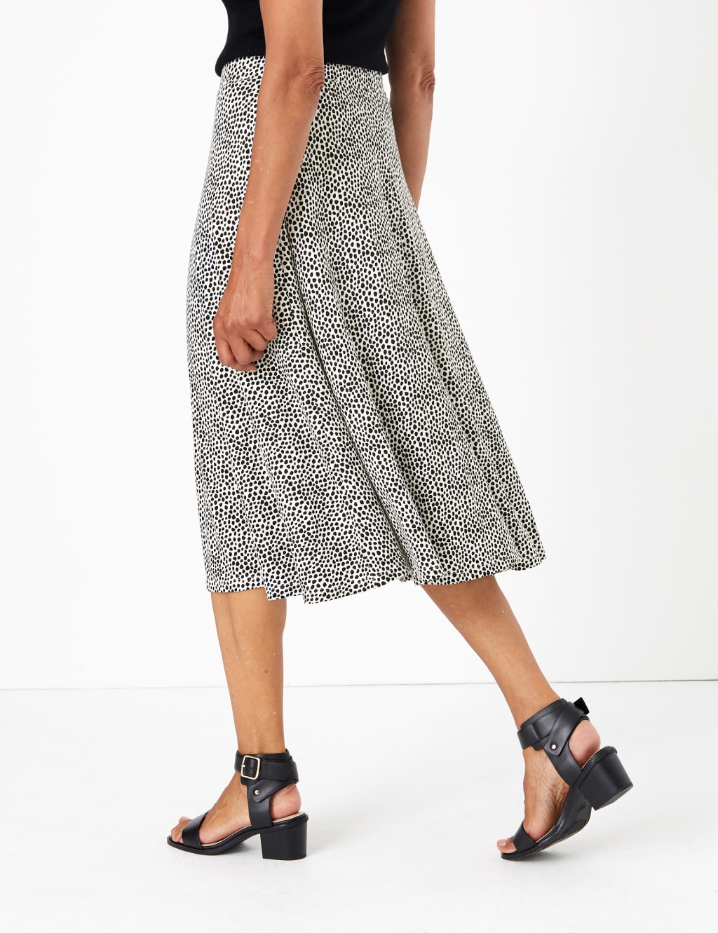 Jersey Spot Print Midi Skirt 3 of 4