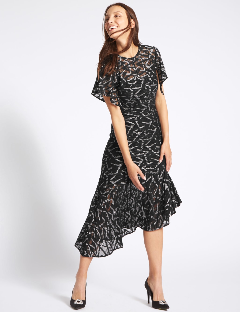Asymmetric Lace Detail Tunic Dress 1 of 4
