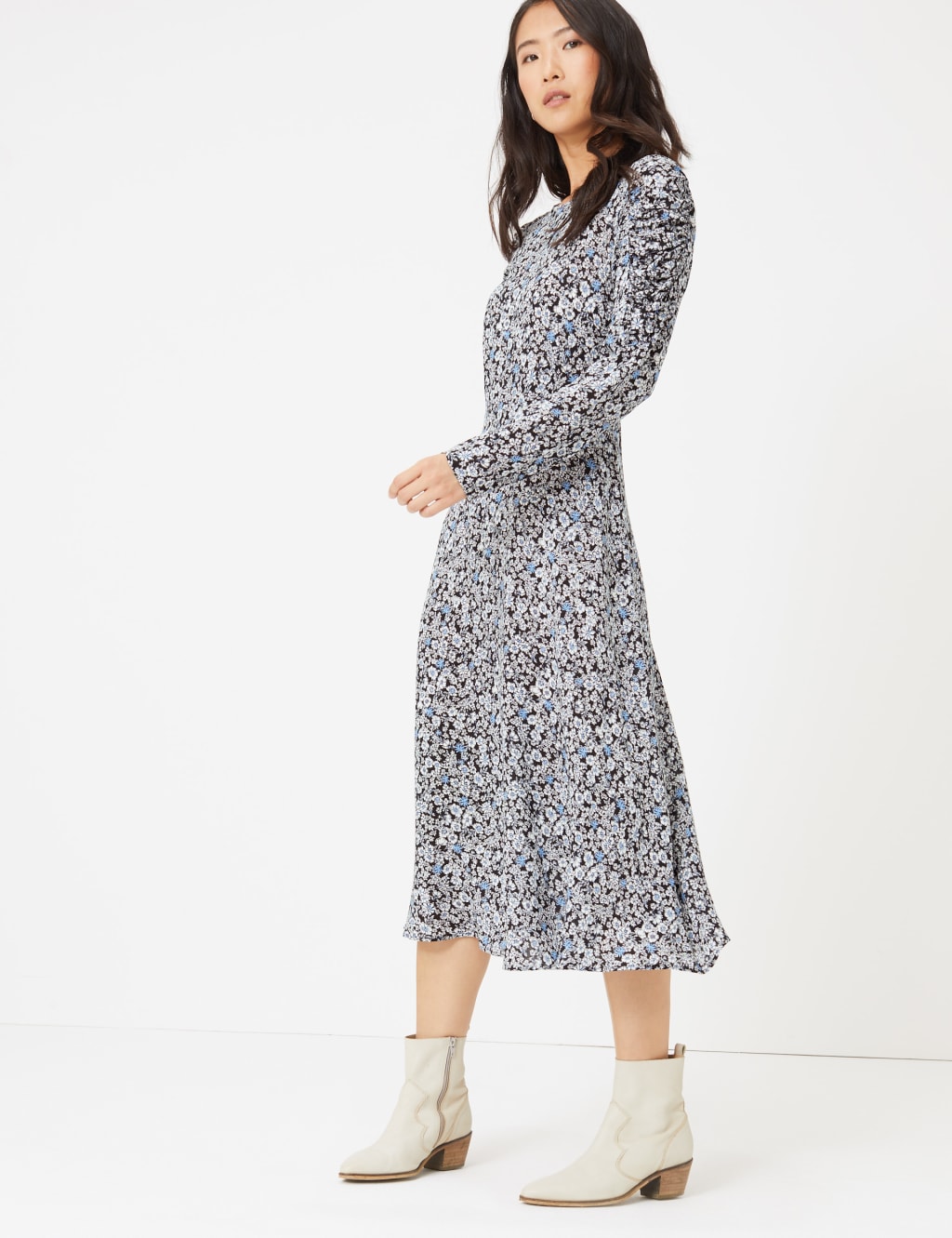 Floral Skater Midi Dress 1 of 6