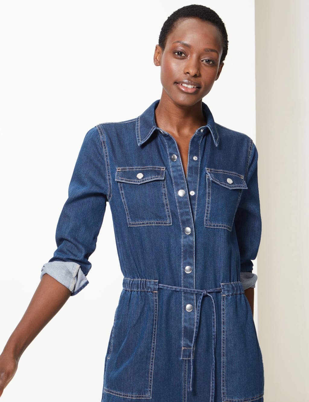 Button detail jumpsuit hot sale