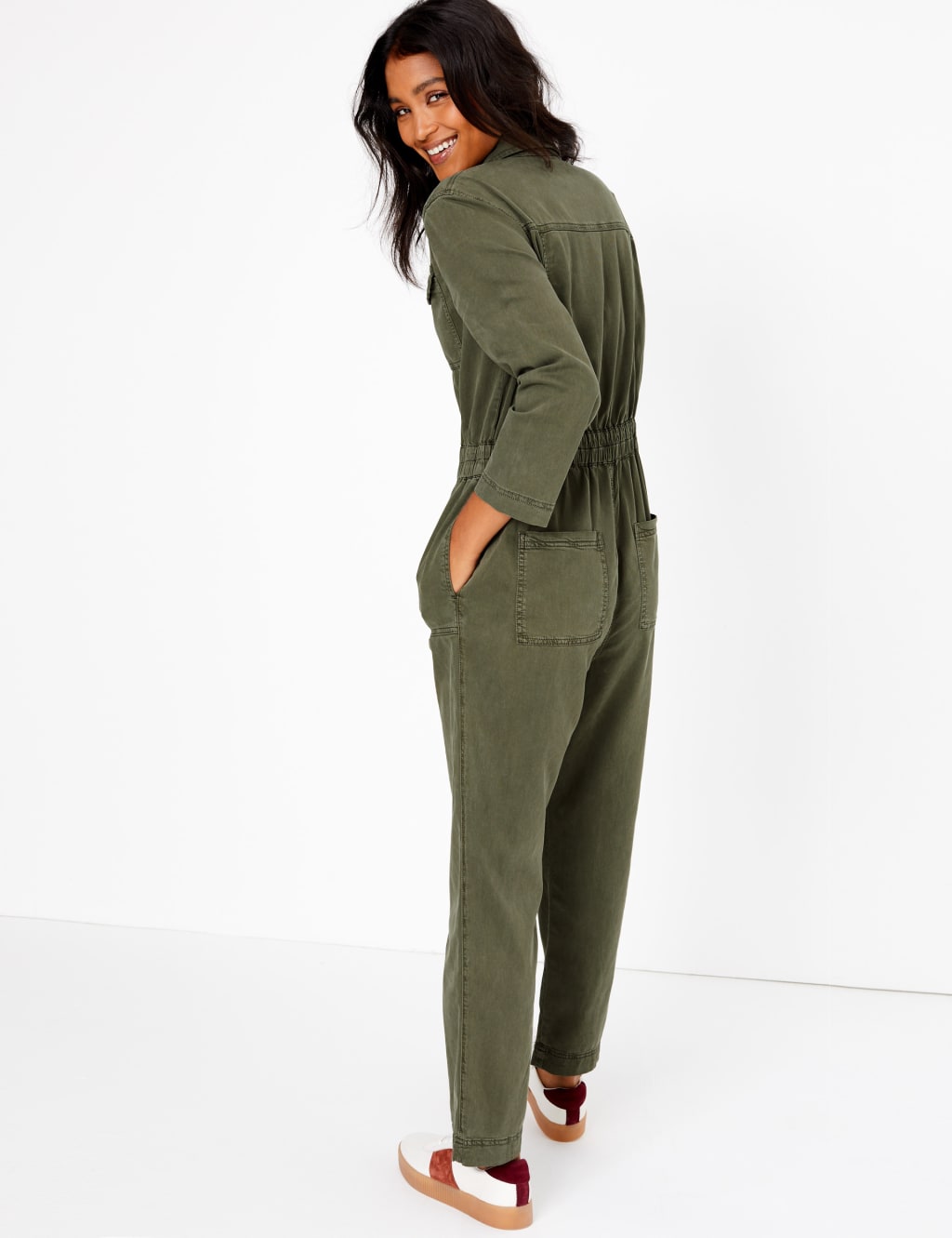 Cotton Blend Utility Waisted Jumpsuit M S Collection M S
