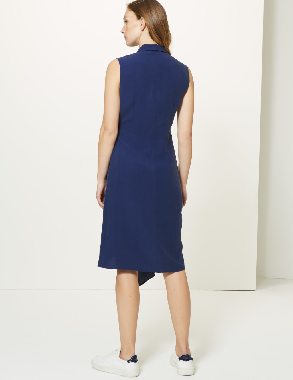 Side Tie Sleeveless Shirt Midi Dress 4 of 4