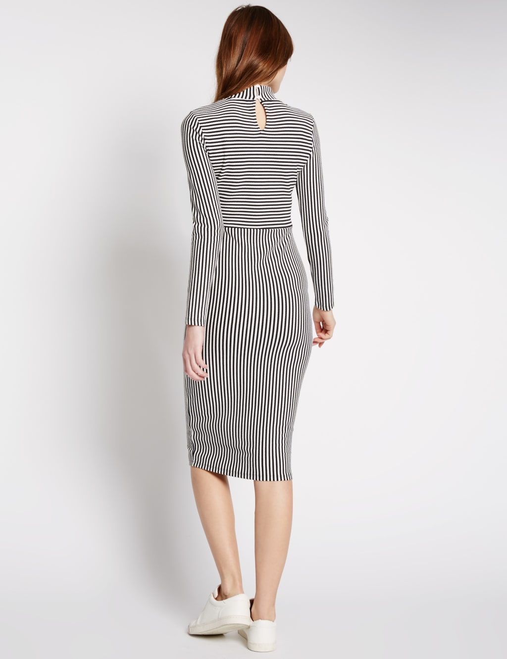 Striped Long Sleeve Bodycon Dress 3 of 4