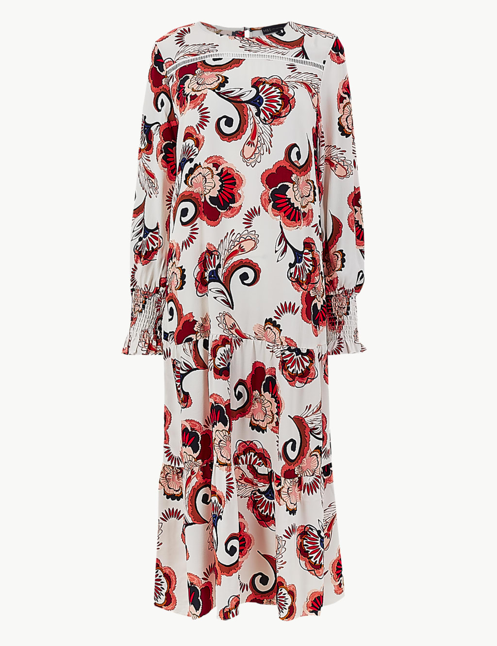Printed Shirred Cuff Relaxed Dress 2 of 8