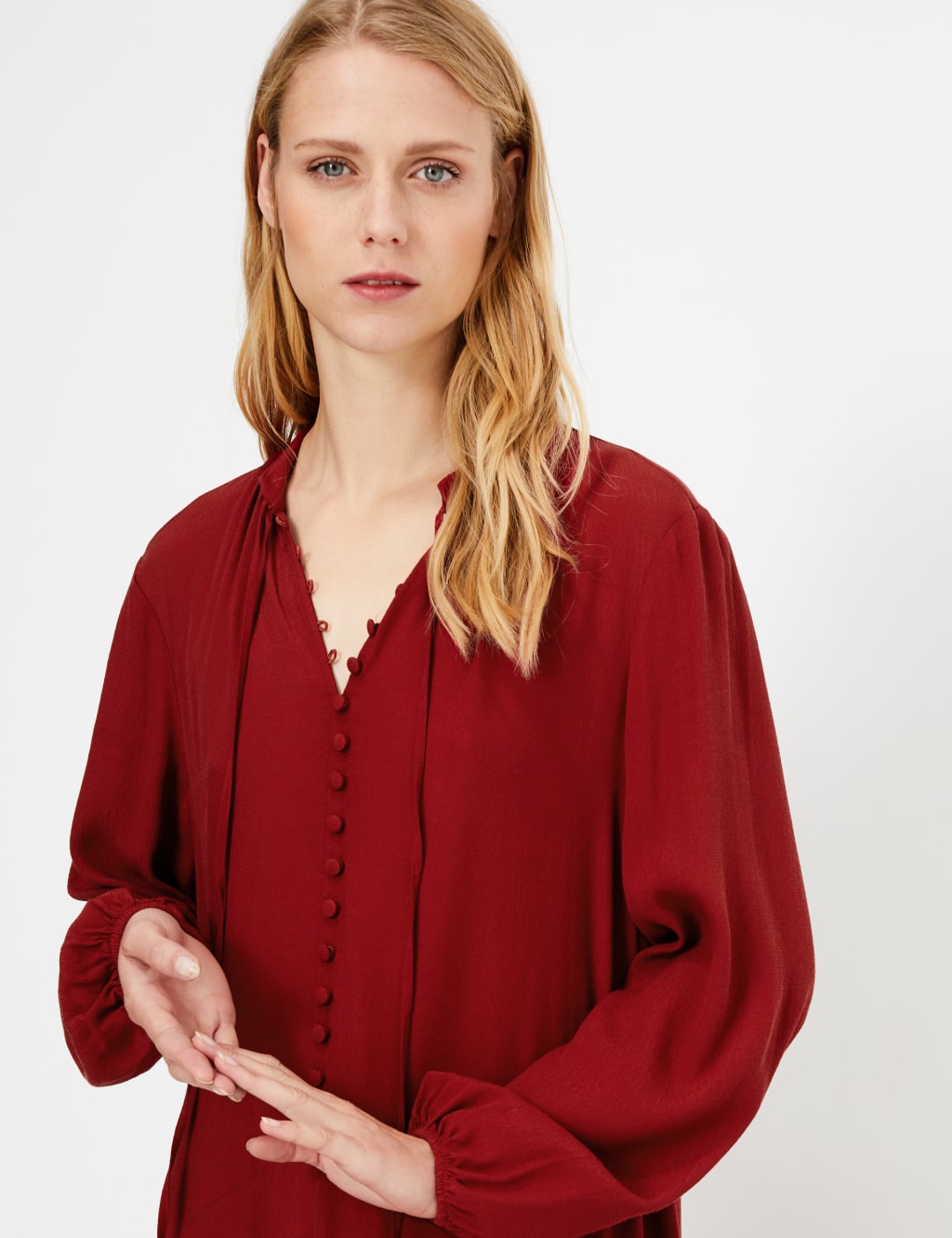 Button Detailed Relaxed Midi Dress 1 of 5