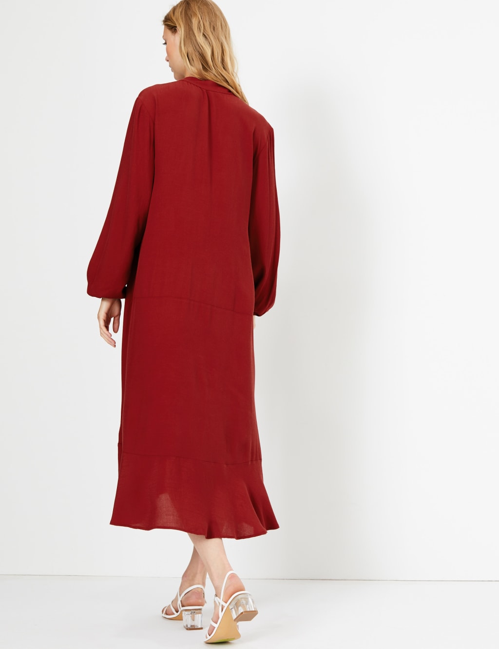 Button Detailed Relaxed Midi Dress 5 of 5