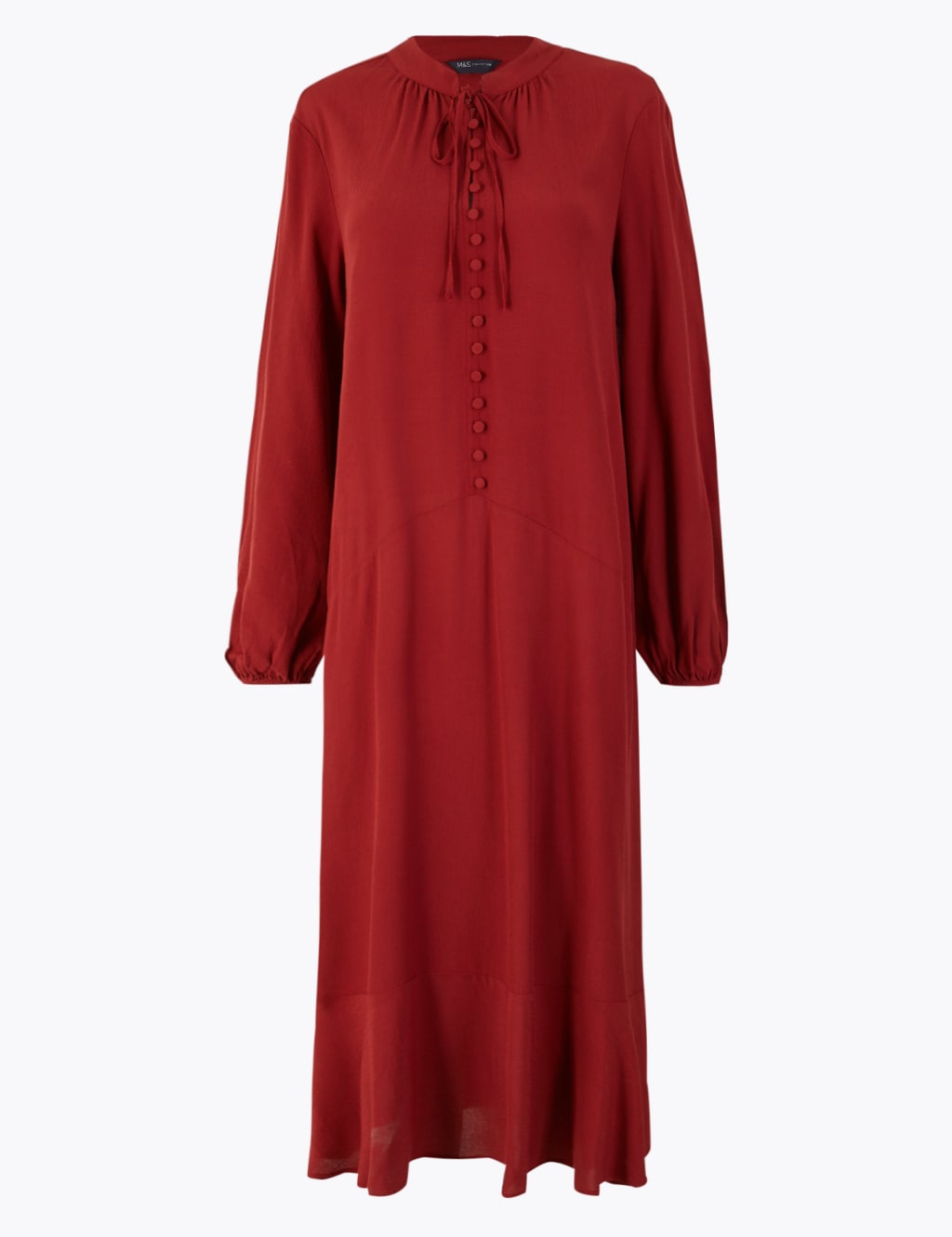 Button Detailed Relaxed Midi Dress 2 of 5