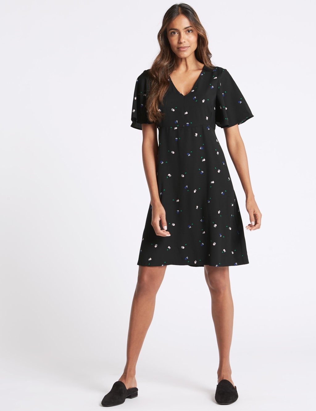 Flutter sleeve swing dress outlet