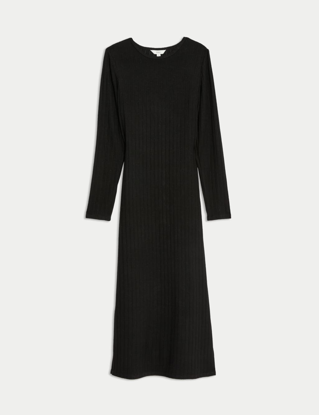 Jersey Sparkly Ribbed Midi Column Dress M S Collection M S