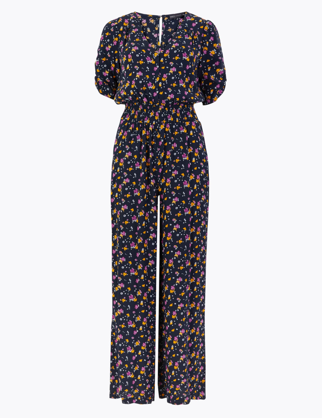 Ditsy Floral Waisted Jumpsuit M S Collection M S