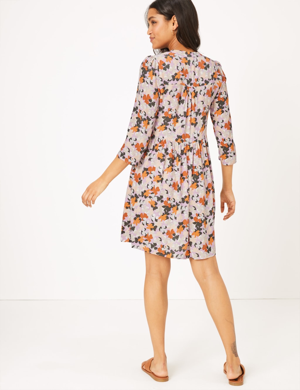 Floral V-Neck Mini Relaxed Dress 5 of 5