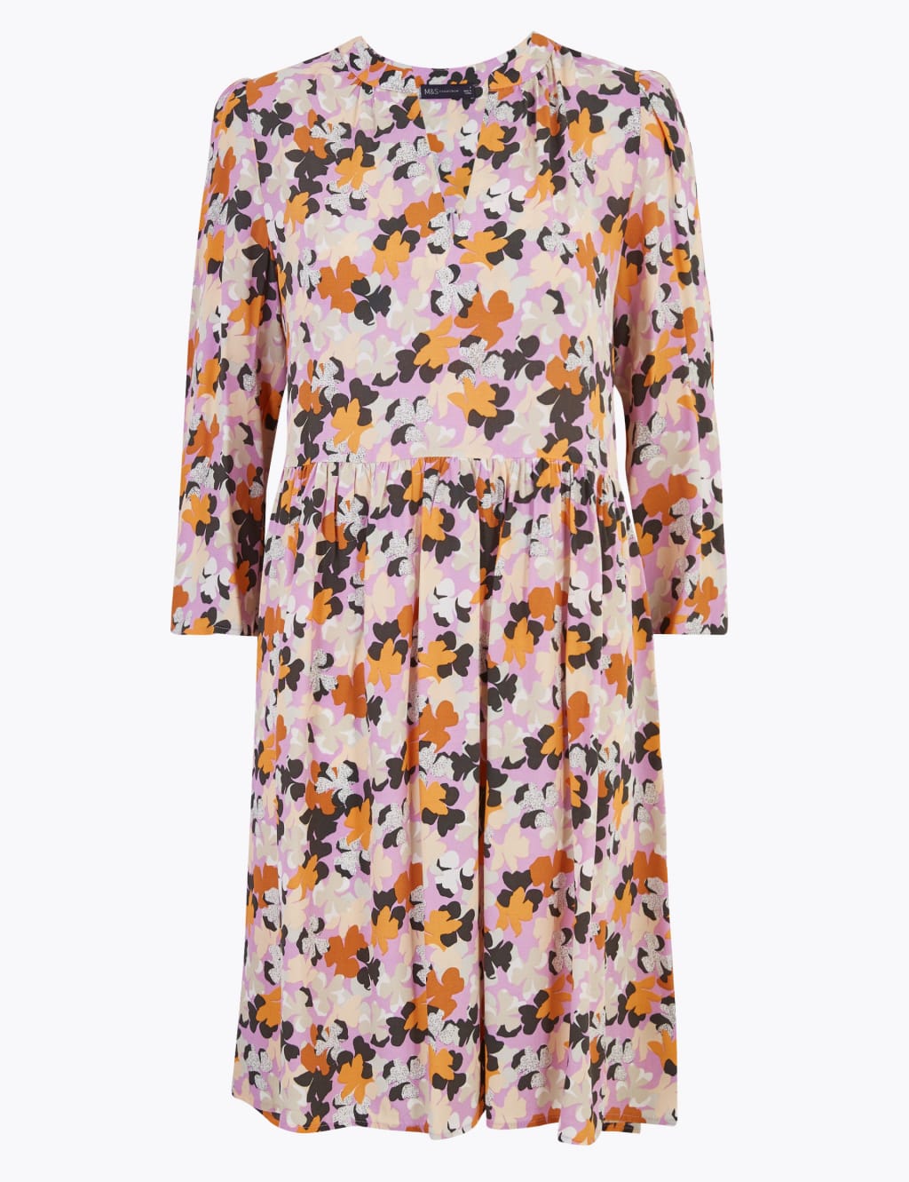 Floral V-Neck Mini Relaxed Dress 2 of 5