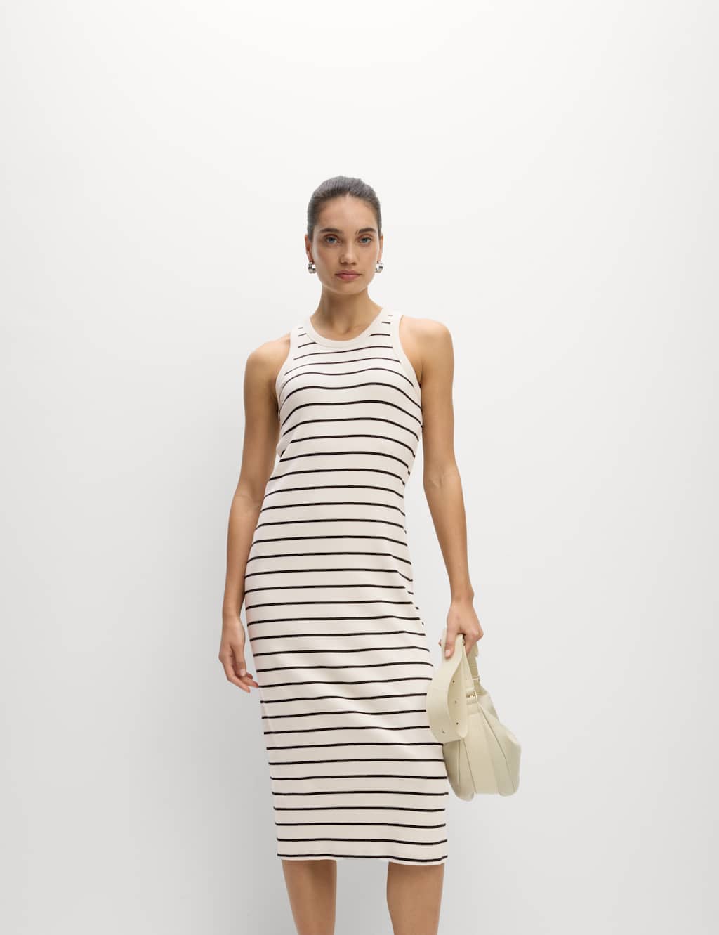 Cotton Rich Striped Midi Column Dress 4 of 6