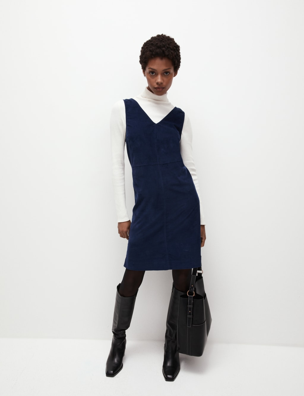 Pure Cotton Cord Mini Shift Dress
