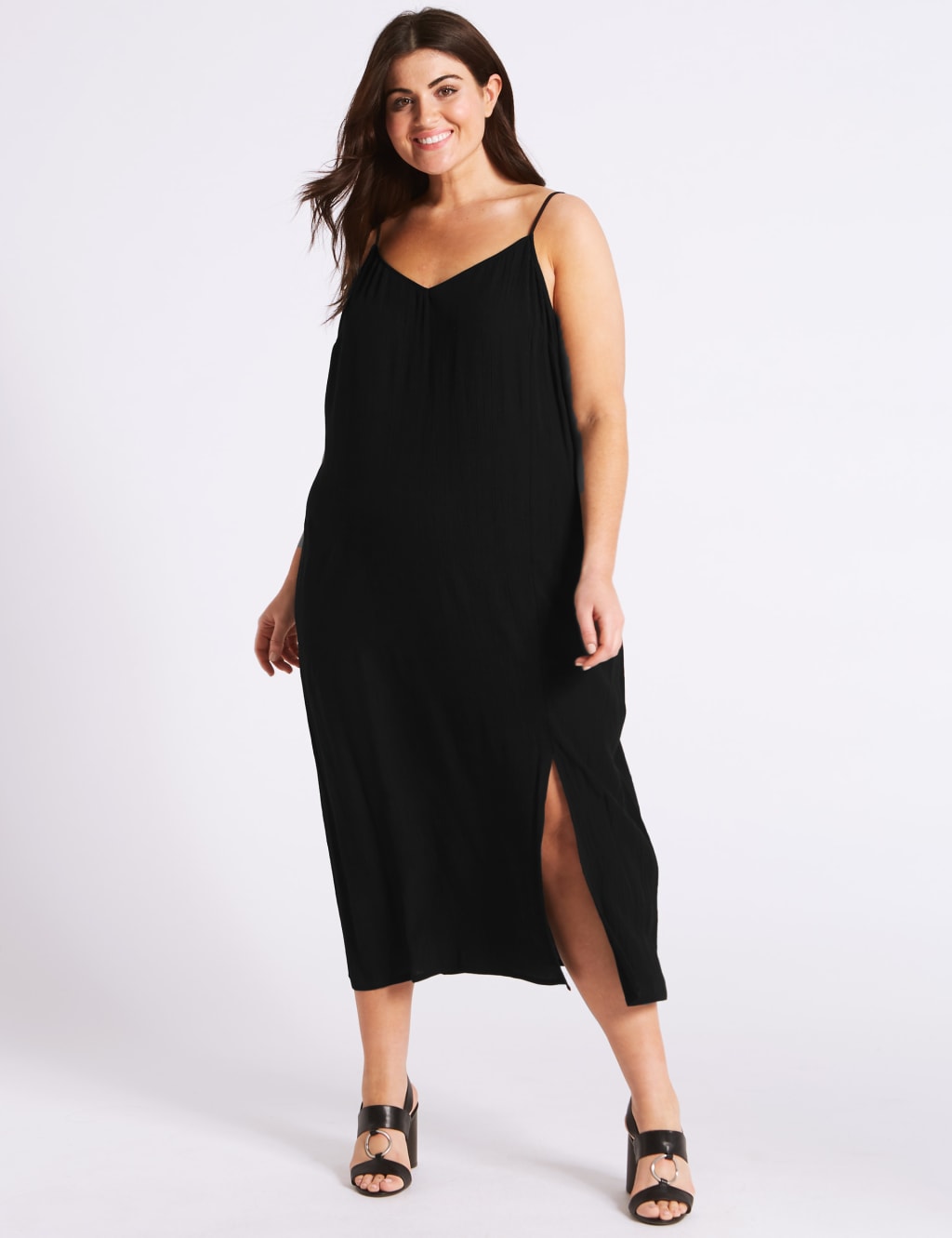 Front Split Slip Midi Dress 3 of 5
