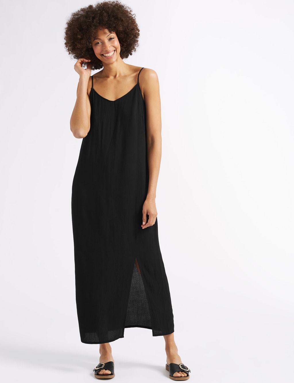 Front Split Slip Midi Dress M S Collection M S