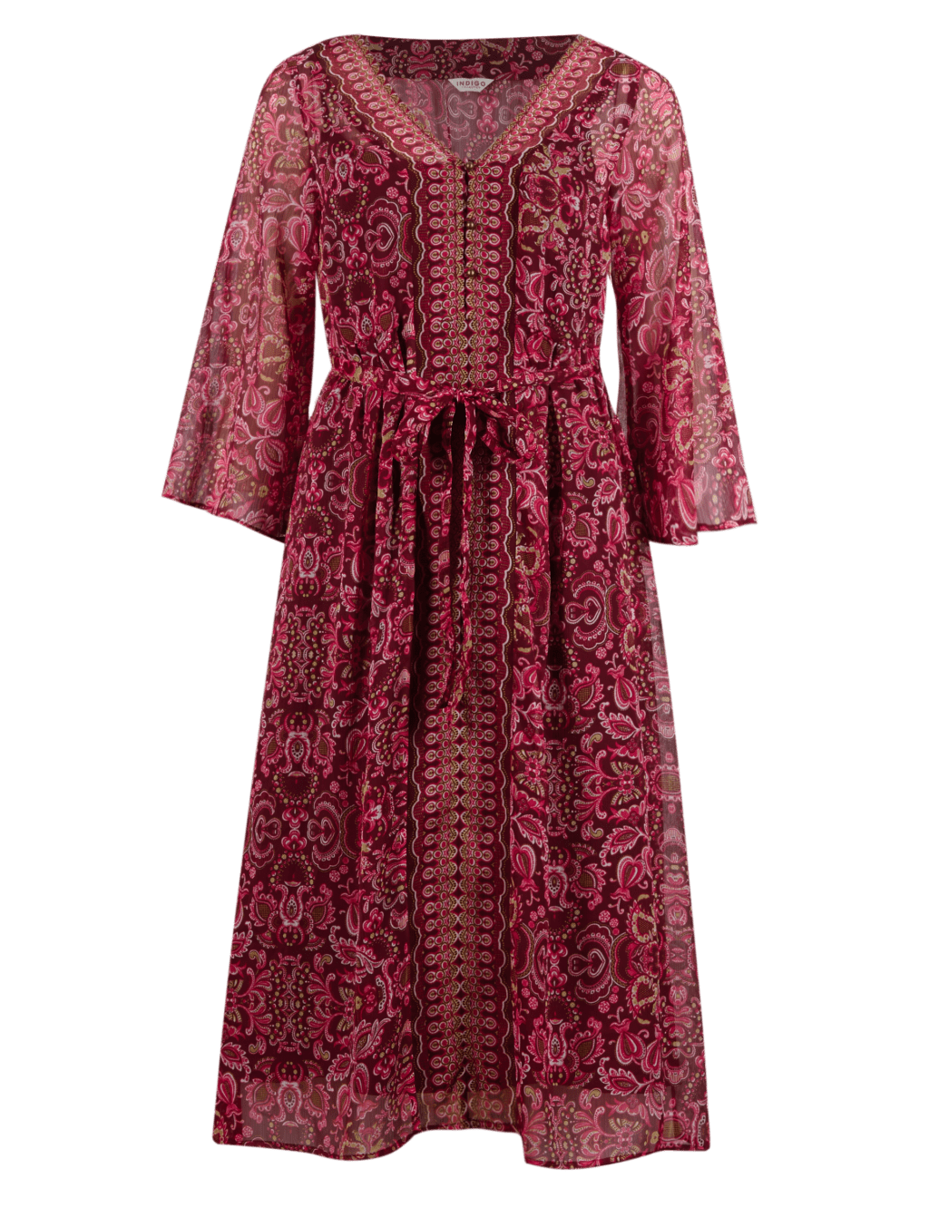 Bohemia Floral Kimono Fit & Flare Dress with Camisole 2 of 4