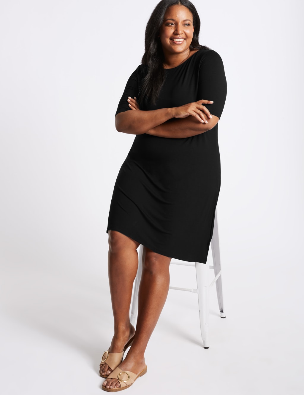 Short sleeve swing dresses best sale