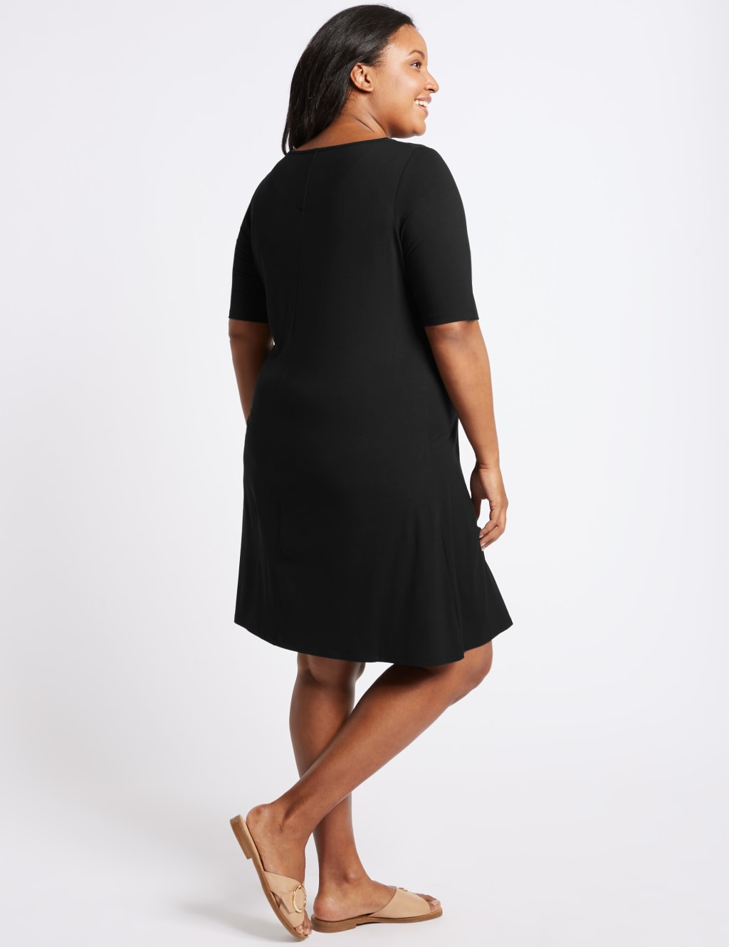 Short sleeve swing dress sales