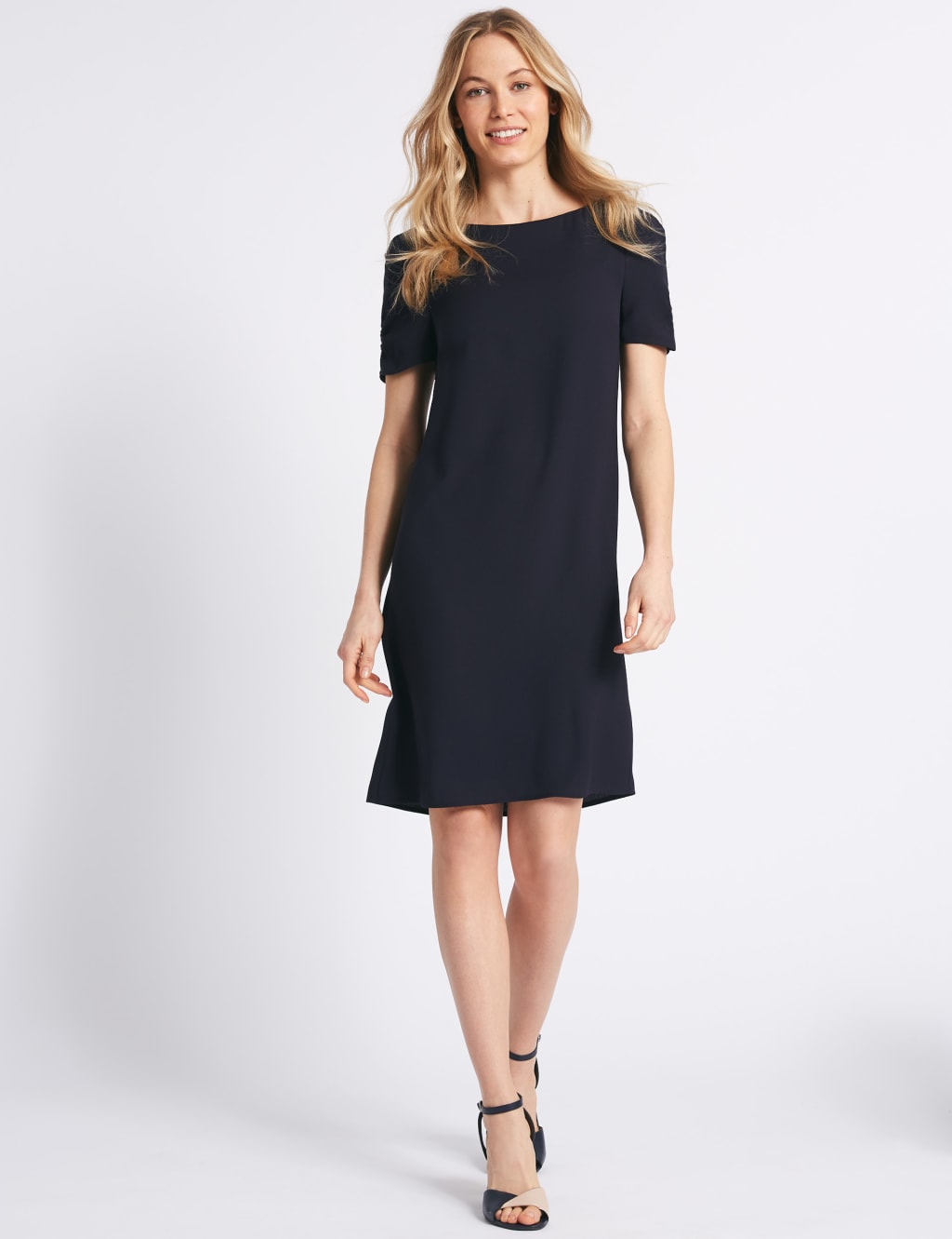 Ruched Sleeve Tunic Dress M S Collection M S