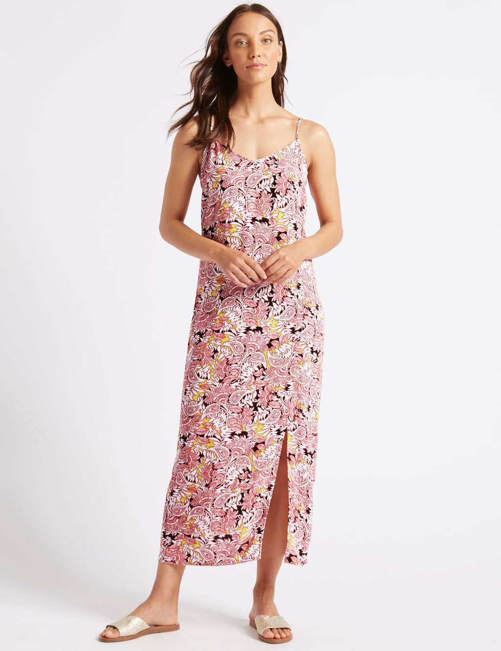 Floral Print Fuller Bust Slip Maxi Dress M S Collection M S