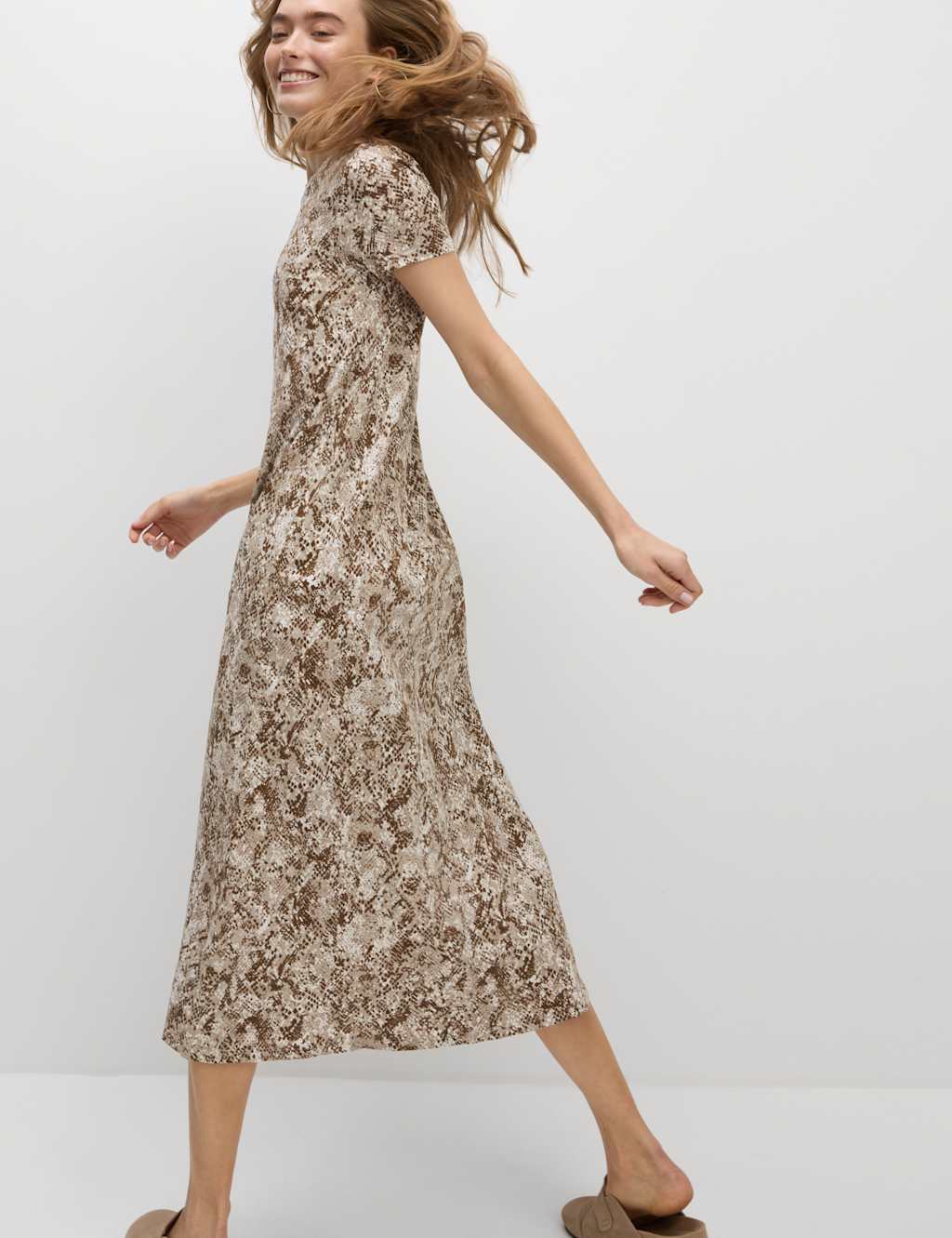 Pure Cotton Printed Midi T-Shirt Dress 5 of 5